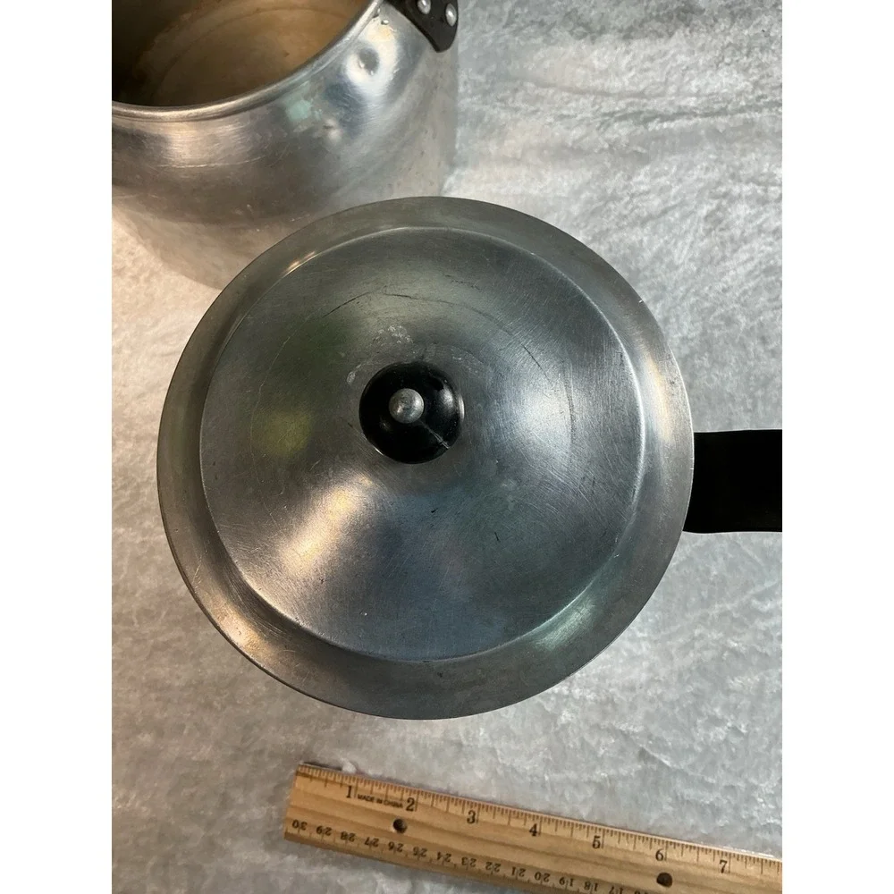 Vintage Wear-Ever Aluminum Double Boiler Pan Set w Lid Made in USA
